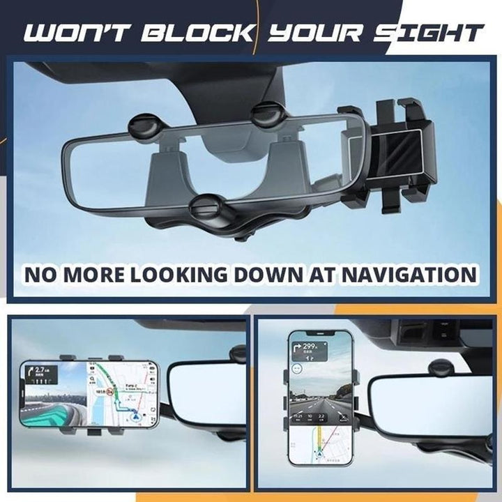 Rearview Mirror Phone Holder For Car Rotatable